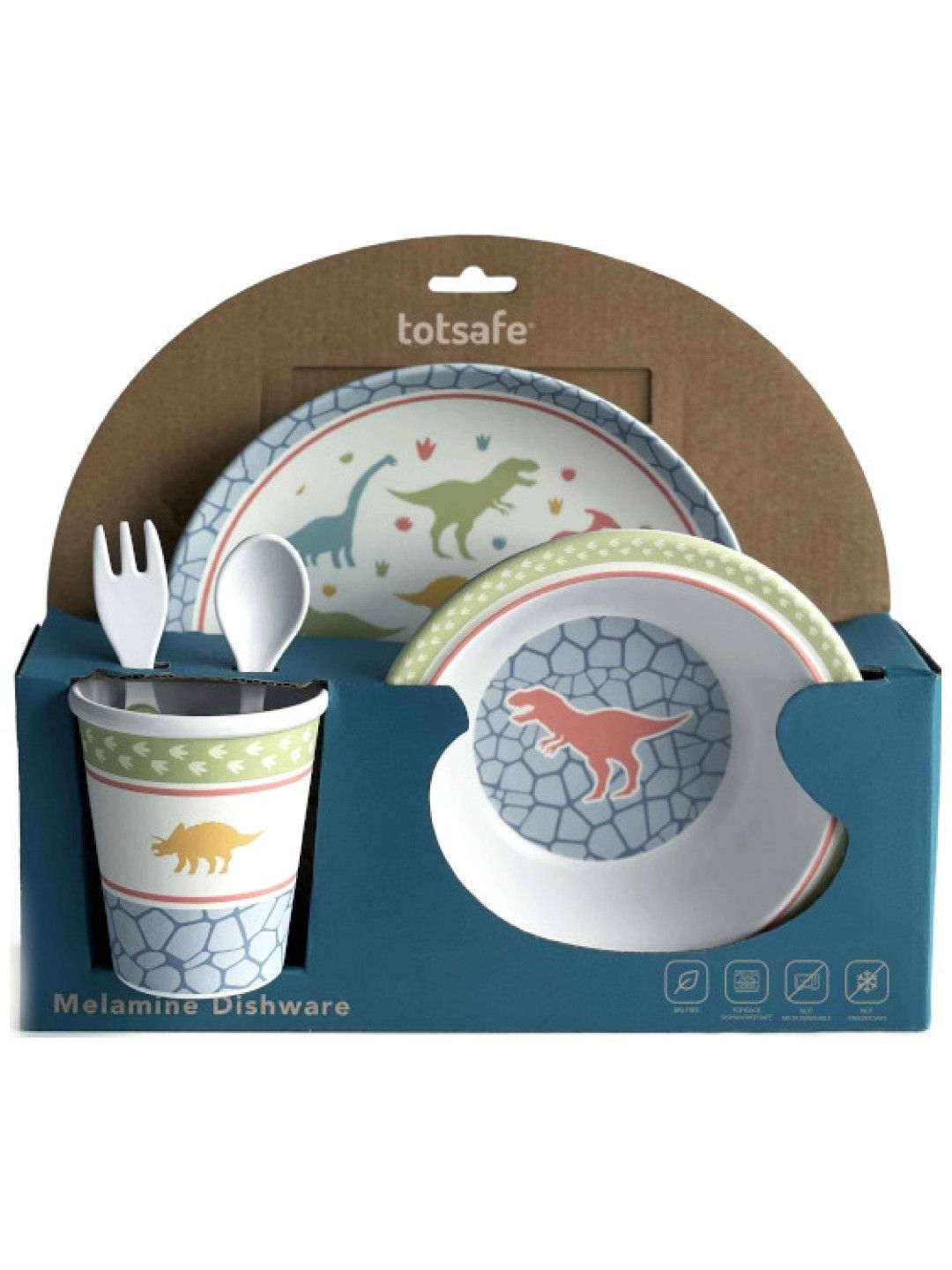 Totsafe Premium Melamine Dishware - Dinosaurs