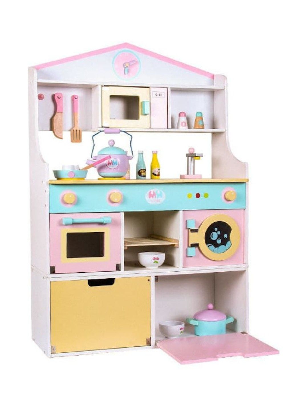 Hungry Hippo PH Wooden Pink Kitchen Reversible Refrigerator (No Color- Image 2)