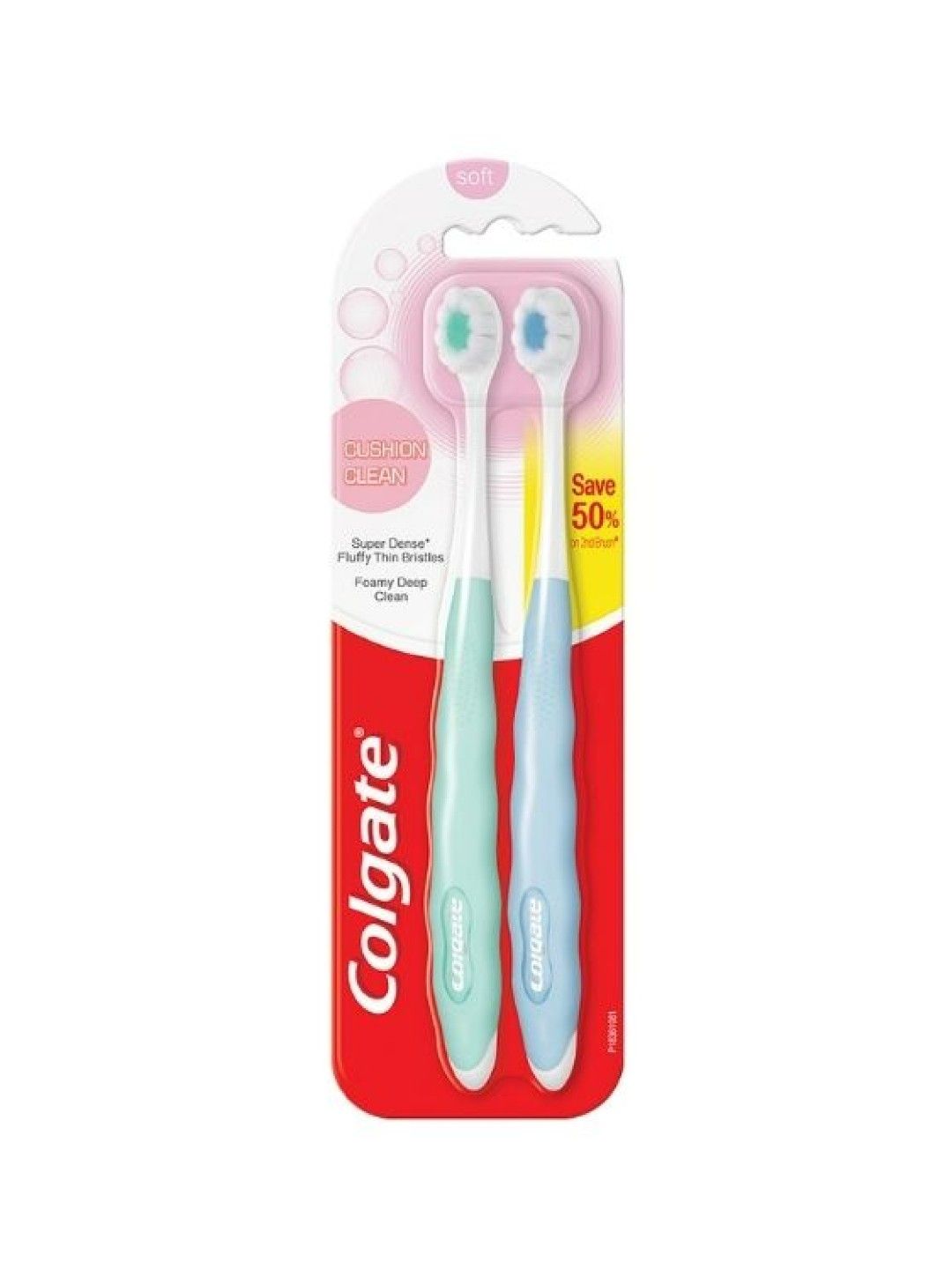 Colgate Cushion Clean Soft Toothbrush Twin Pack (Assorted)