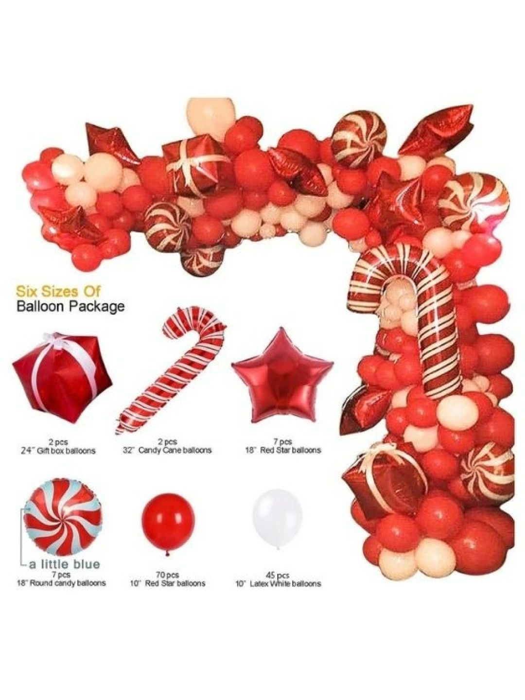 Party-Doh Christmas Candy Cane Holiday Balloon Decoration (137pcs) (No Color- Image 2)