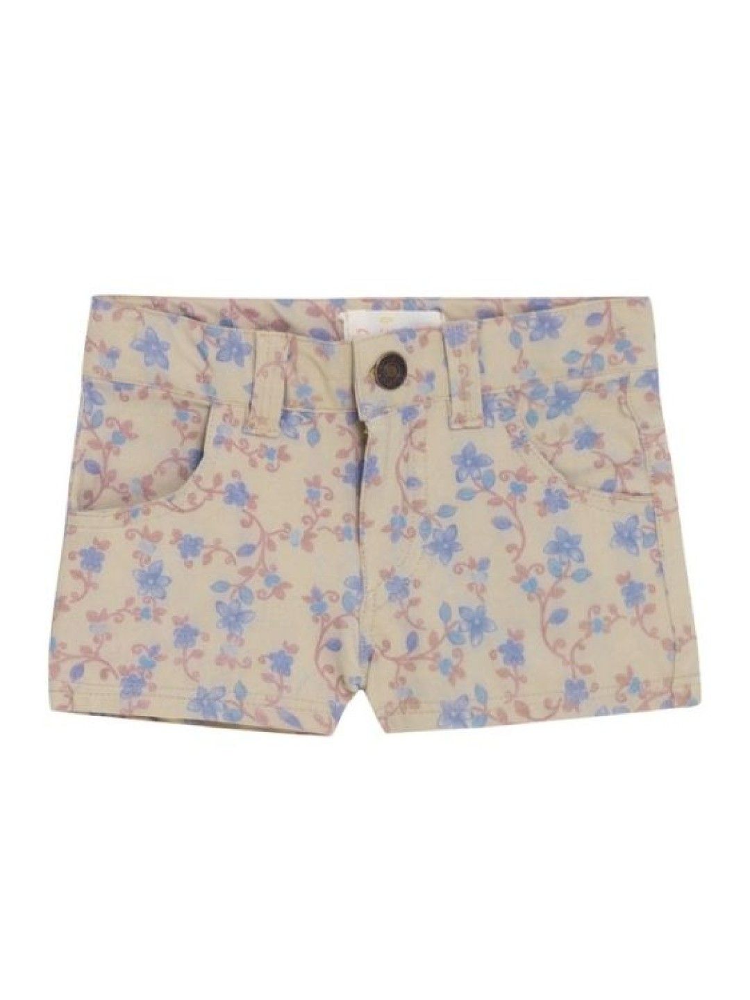 Petit l' ange Children's Wear Flower Printed Shorts (Beige- Image 1)