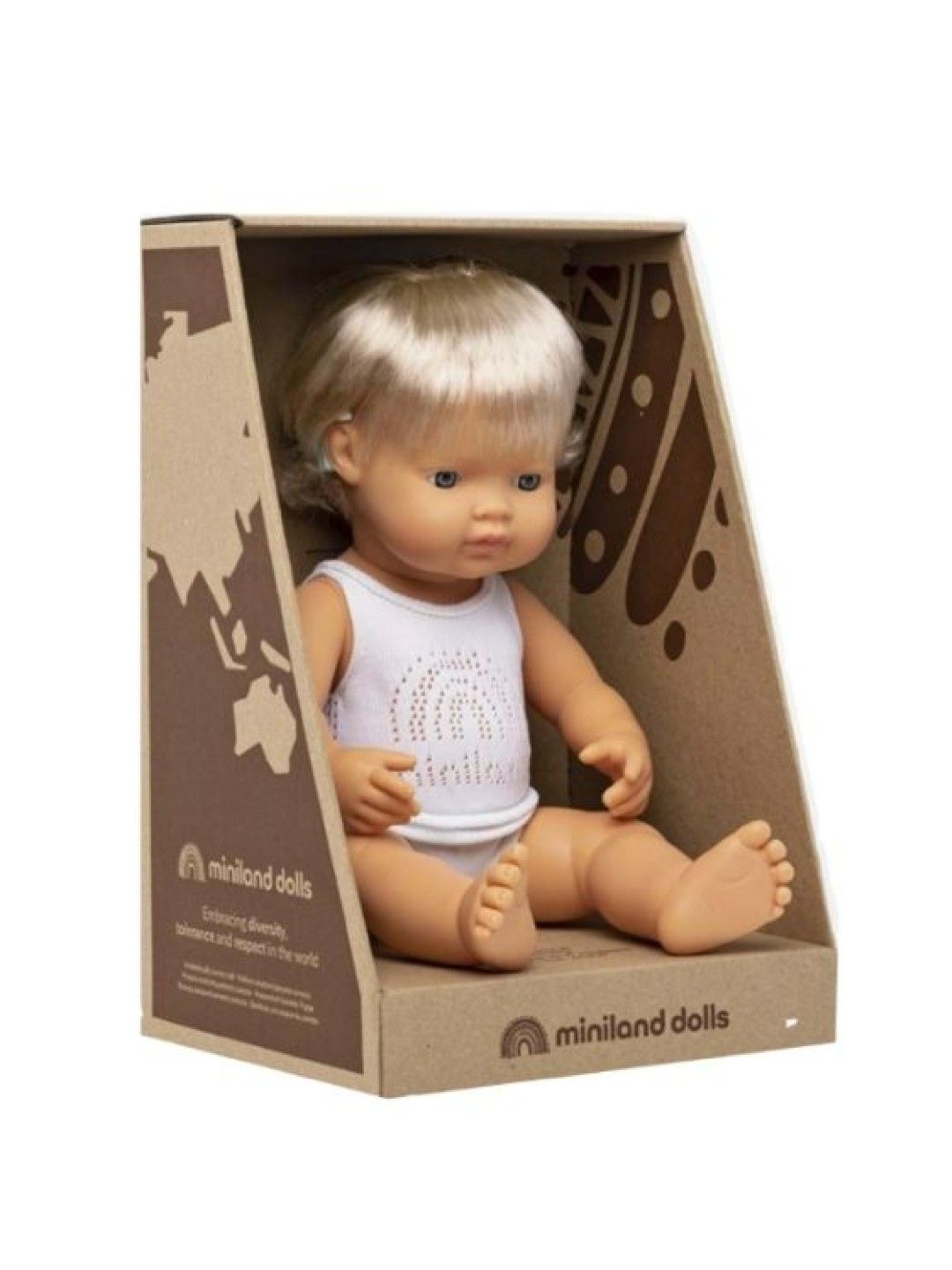 Miniland Dolls Baby Doll Caucasian Girl with Hearing Aid (38 cm)