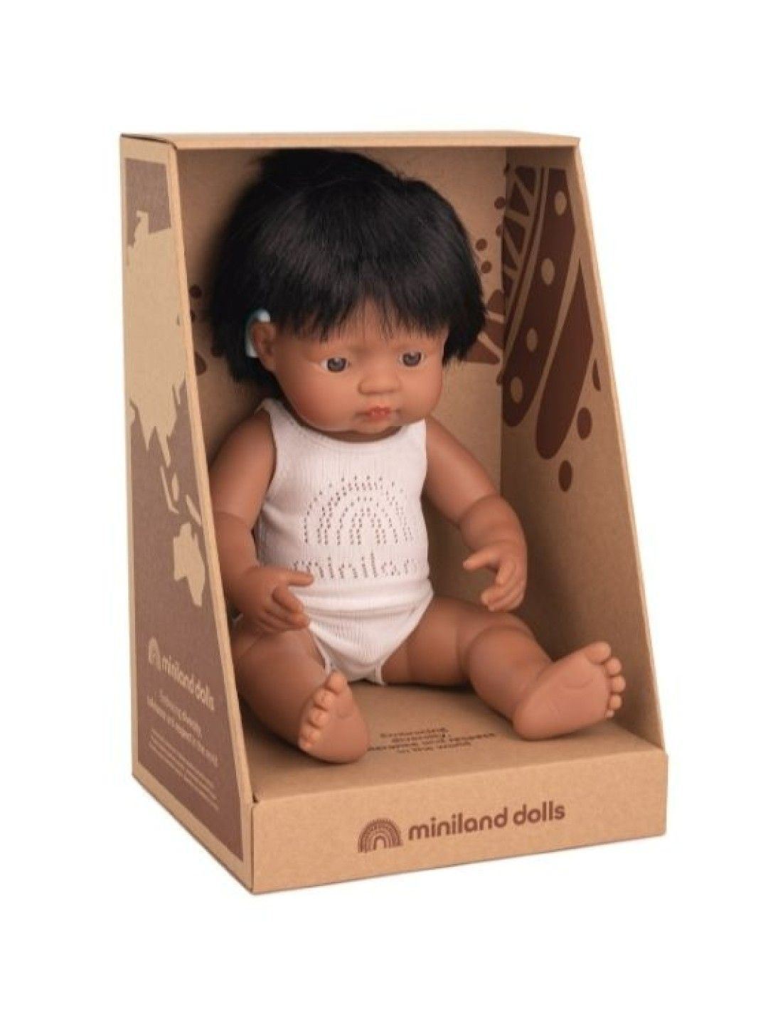 Miniland Dolls Baby Doll Hispanic Boy with Hearing Aid (38 cm)