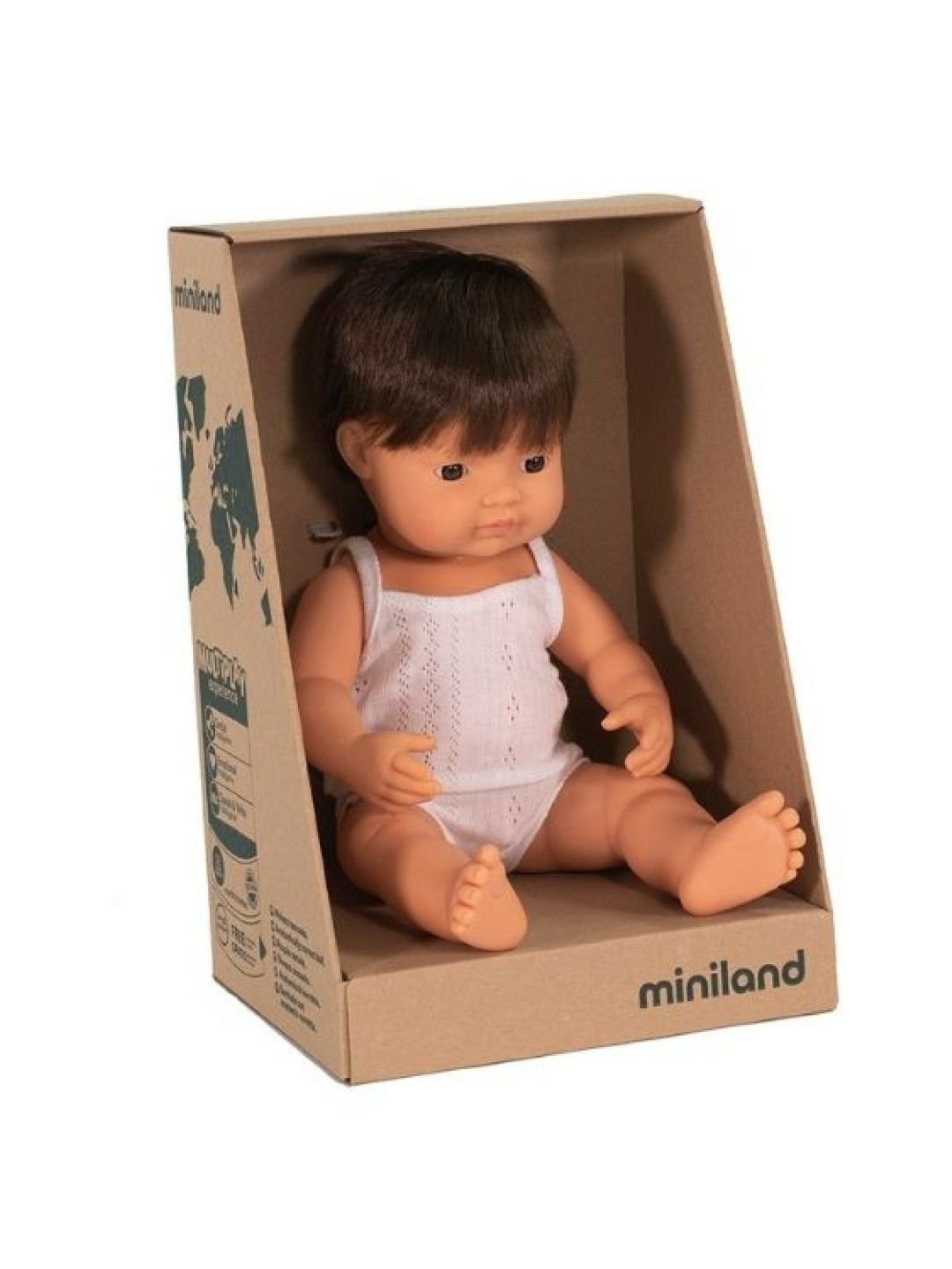 Miniland Dolls Baby Doll Caucasian Brunette Boy (38 cm)