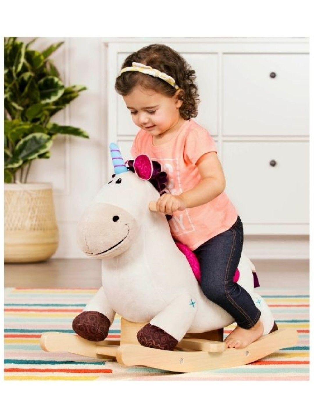 B. Toys B. Dilly-Dally - Wooden Rocking Unicorn (No Color- Image 2)