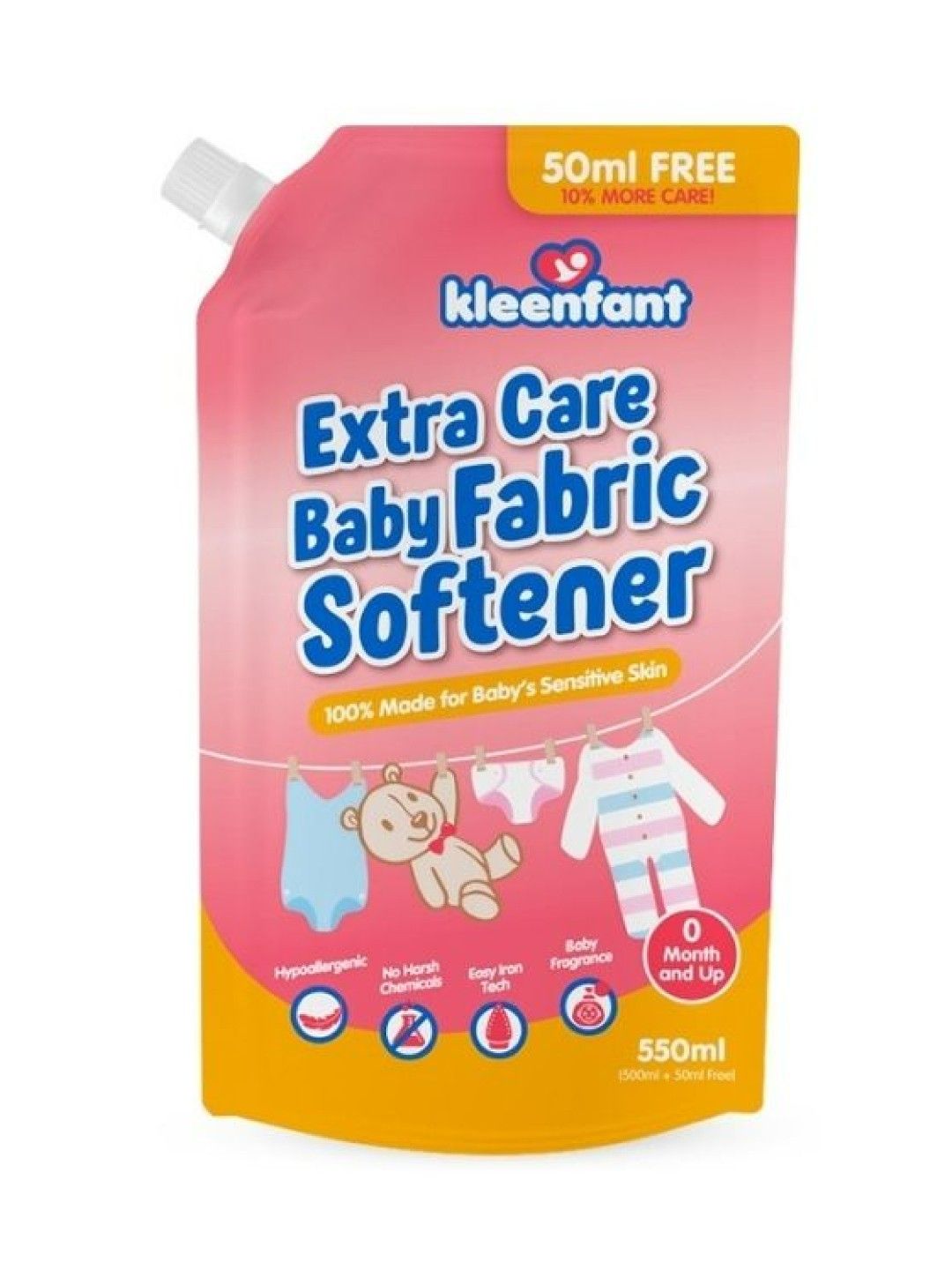 Kleenfant Extra Care Baby Fabric Softener Refill Pack (550ml) (No Color- Image 1)