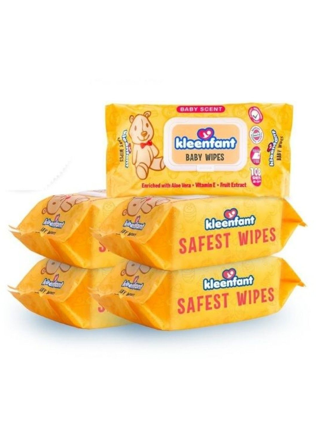 Kleenfant Baby Scent Scented Baby Wipes (108 sheets) Pack of 5 (No Color- Image 1)