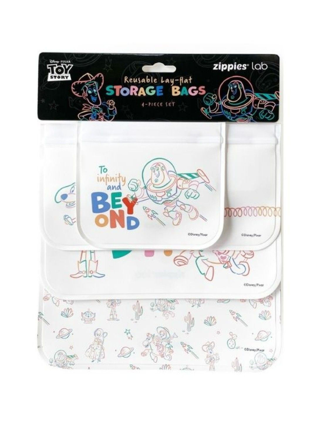Zippies Disney Pixar Toy Story Layflat Reusuable Bags Set (4pcs) (No Color- Image 2)