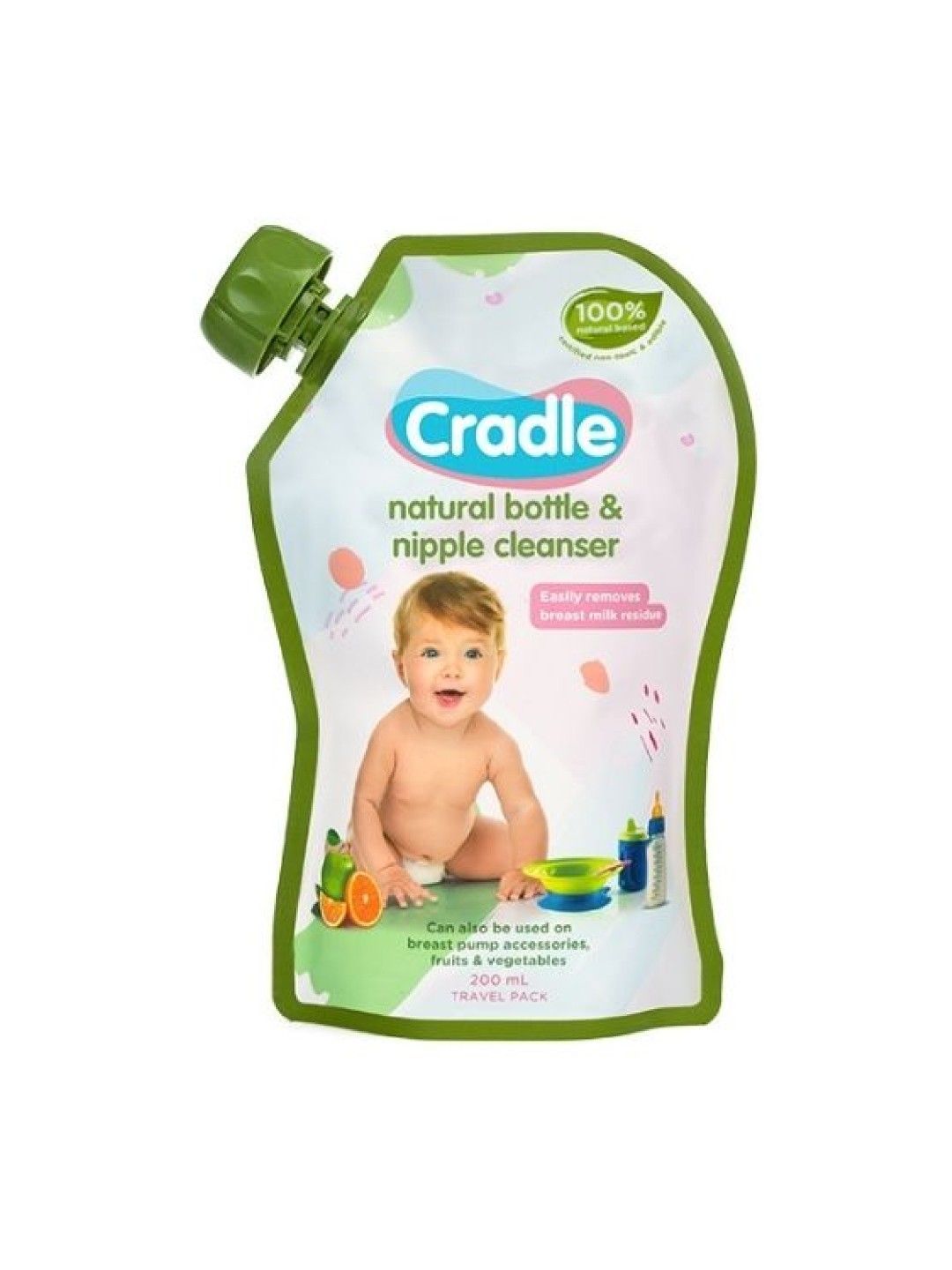 Cradle Natural Bottle and Nipple Cleanser Refill (200ml)