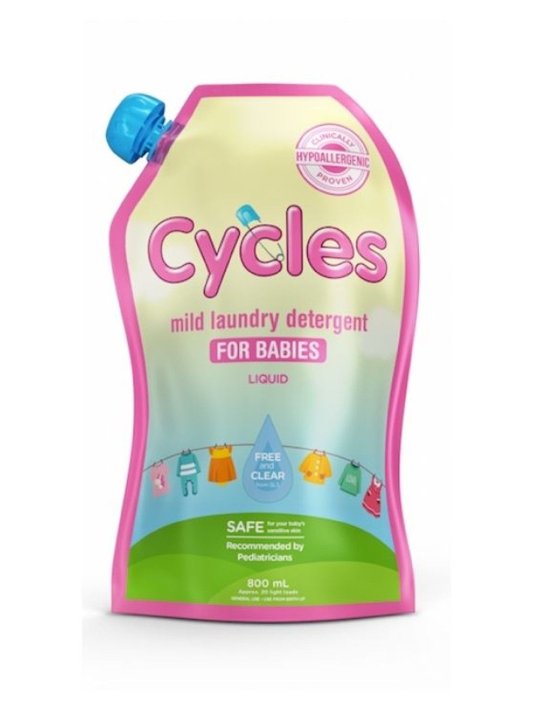 Cycles Mild Laundry Detergent Liquid Refill 800ML