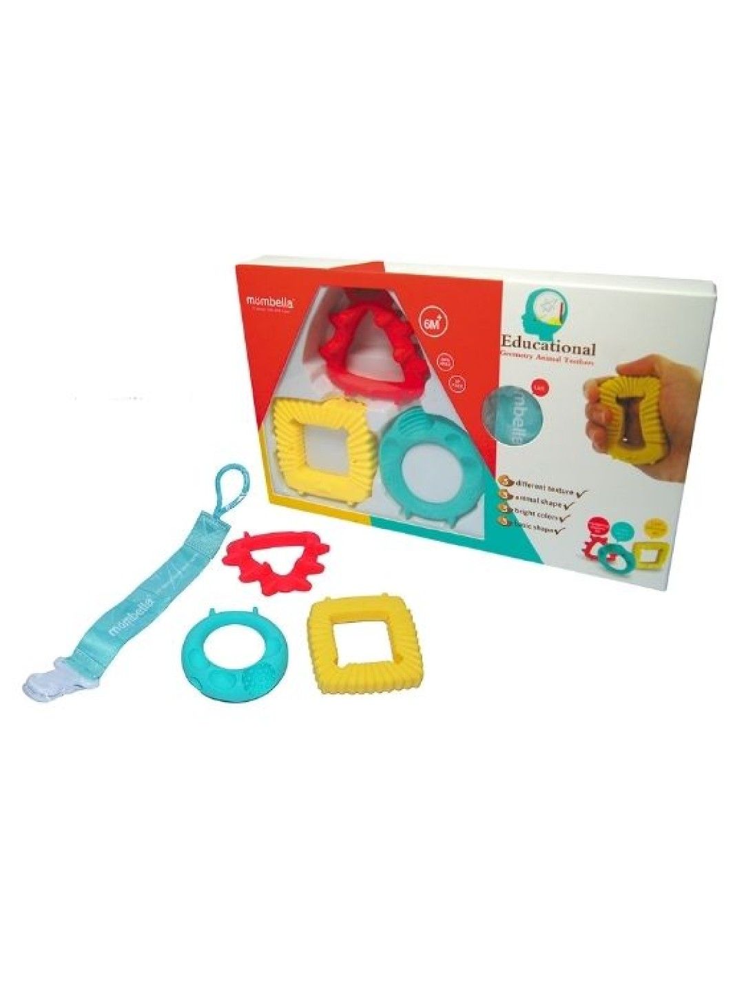 Mombella Educational Geometry Animal Teether Set