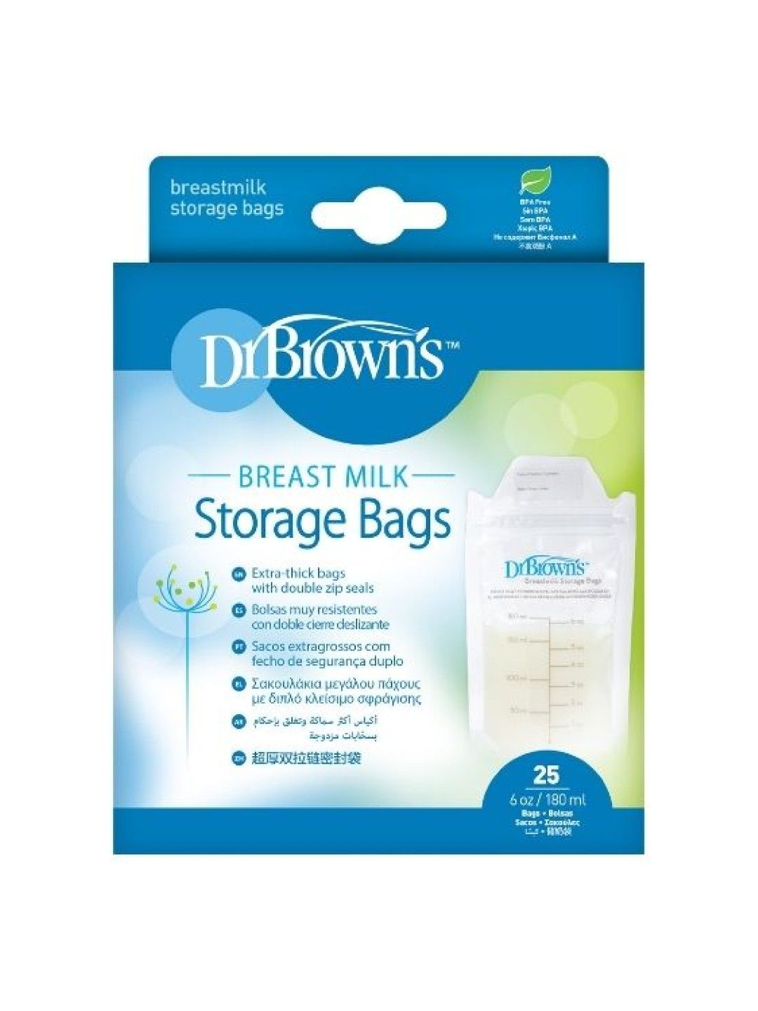 Dr. Brown's Breastmilk Storage Bags (Bundle of 25) (No Color- Image 1)