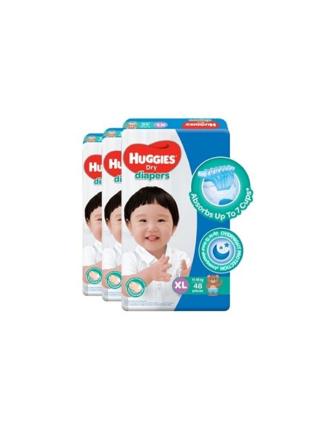Huggies Dry Diapers XL 48 pcs x 3-pack (144 pcs) (No Color- Image 1)