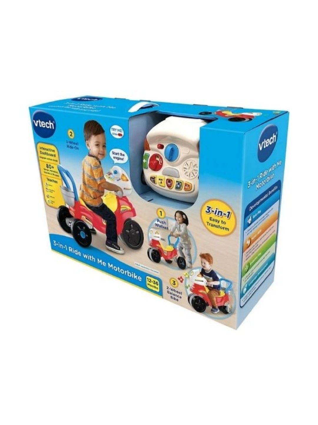 VTech 3 In 1 Ride With Me Motorbike / Girl Vehicle Ride On / Boy Vehicle Ride On