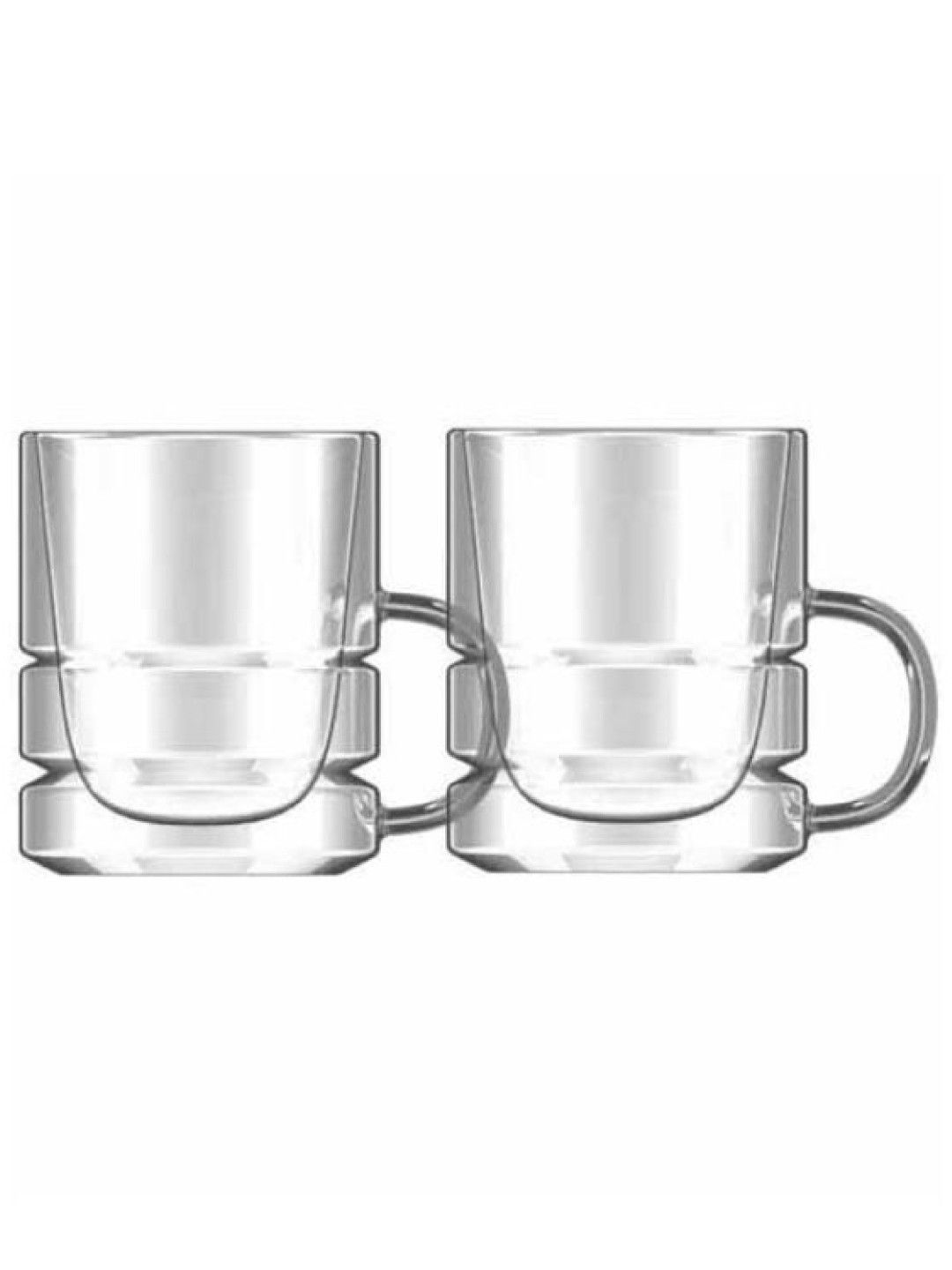 Sunbeams Lifestyle Crysalis Double Wall Glass Coffee Cup with Handle 280ml/9.4oz (Set of 2) (No Color- Image 1)