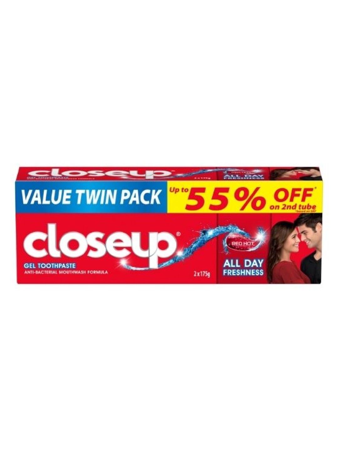 Closeup Anti-Bacterial Toothpaste Red Hot Bundle of 2 (175g)