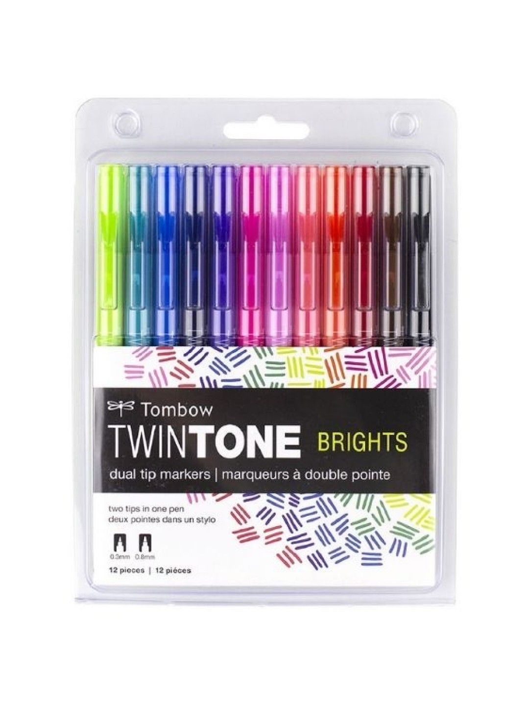 Tombow Twintone Marker Set, 12-Pack (Bright- Image 1)