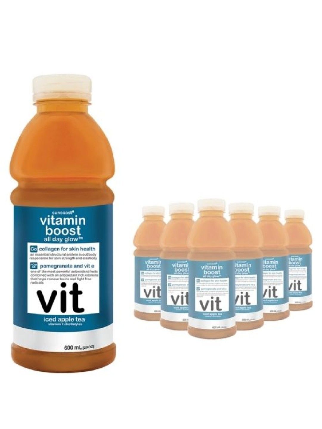 Vitamin Boost All Day Glow Iced Apple Tea (600ml) (6-pack)