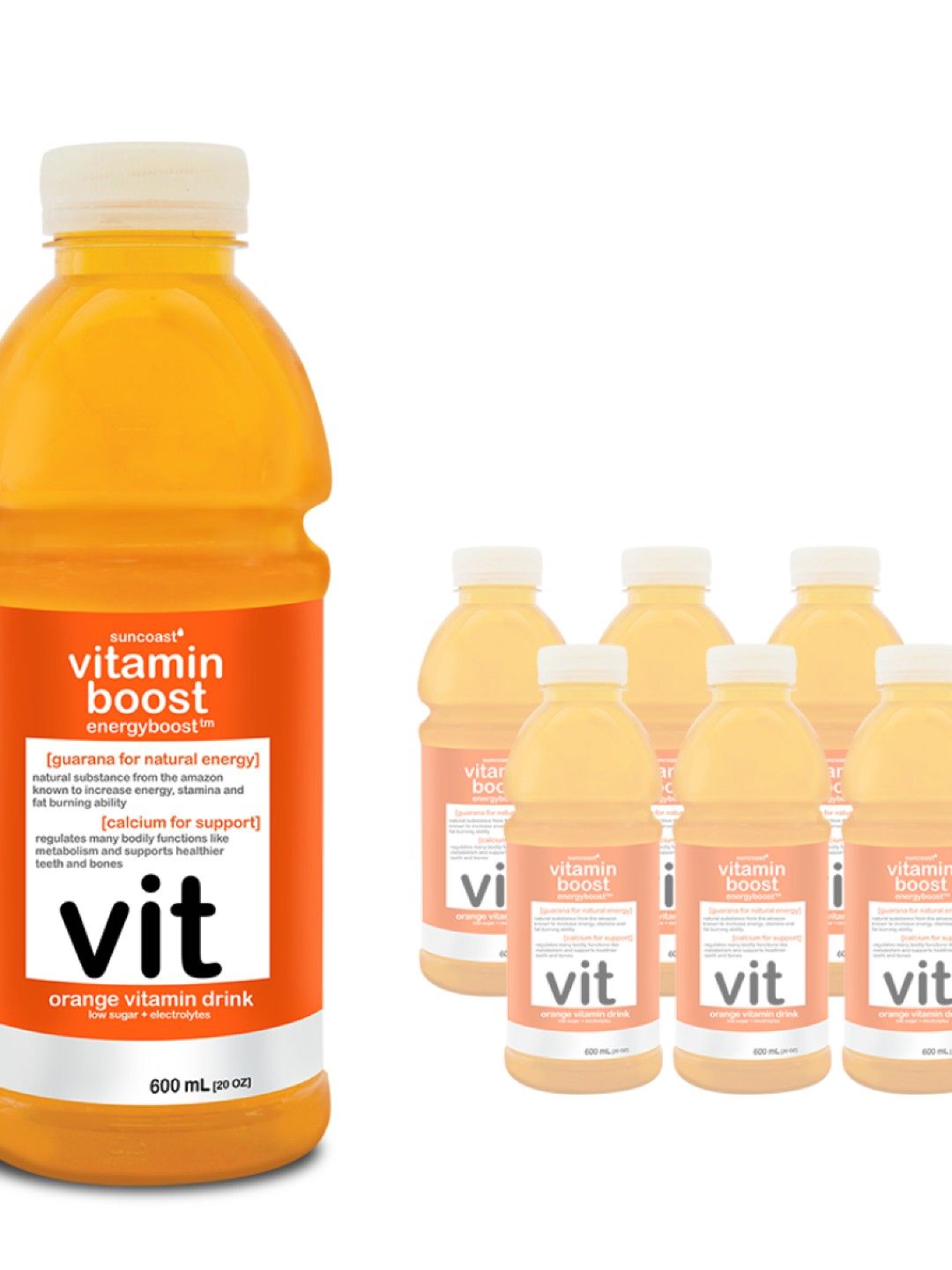 Vitamin Boost Energyboost Orange Vitamin Drink 600ml (Pack of 6)