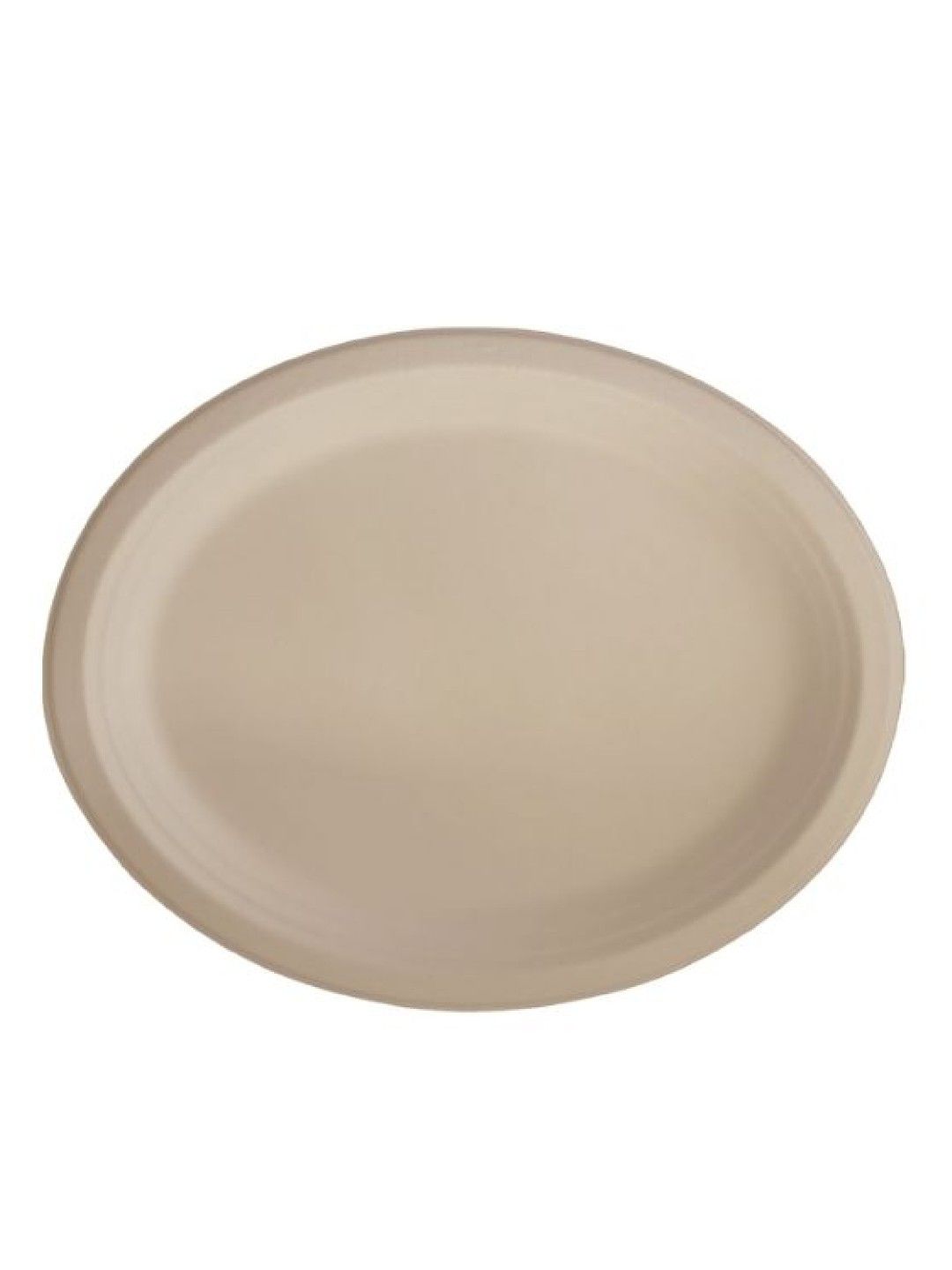 Econtainer Sugarcane Bagasse Oval Plate Compostable and Eco-friendly 10 inches - Pack of 50 (No Color- Image 1)