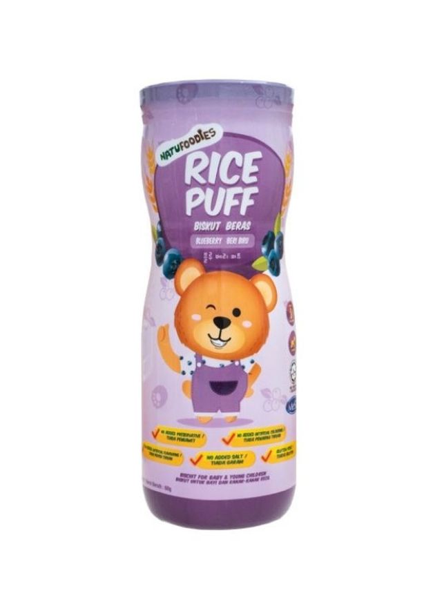 Natufoodies Rice Puff Blueberry (60g)