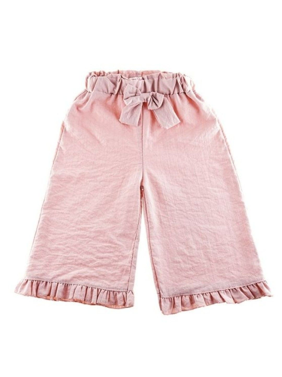 Seams 195 Fun Ruffled Hem Cropped Pants (Pink- Image 1)