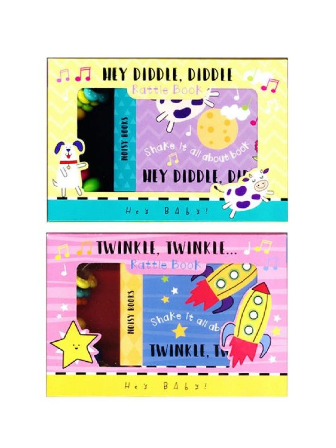 Learning is Fun Hey Baby Rattle Book Set Of 2 (Twinkle Twinkle & Hey Diddle Diddle) (No Color- Image 1)