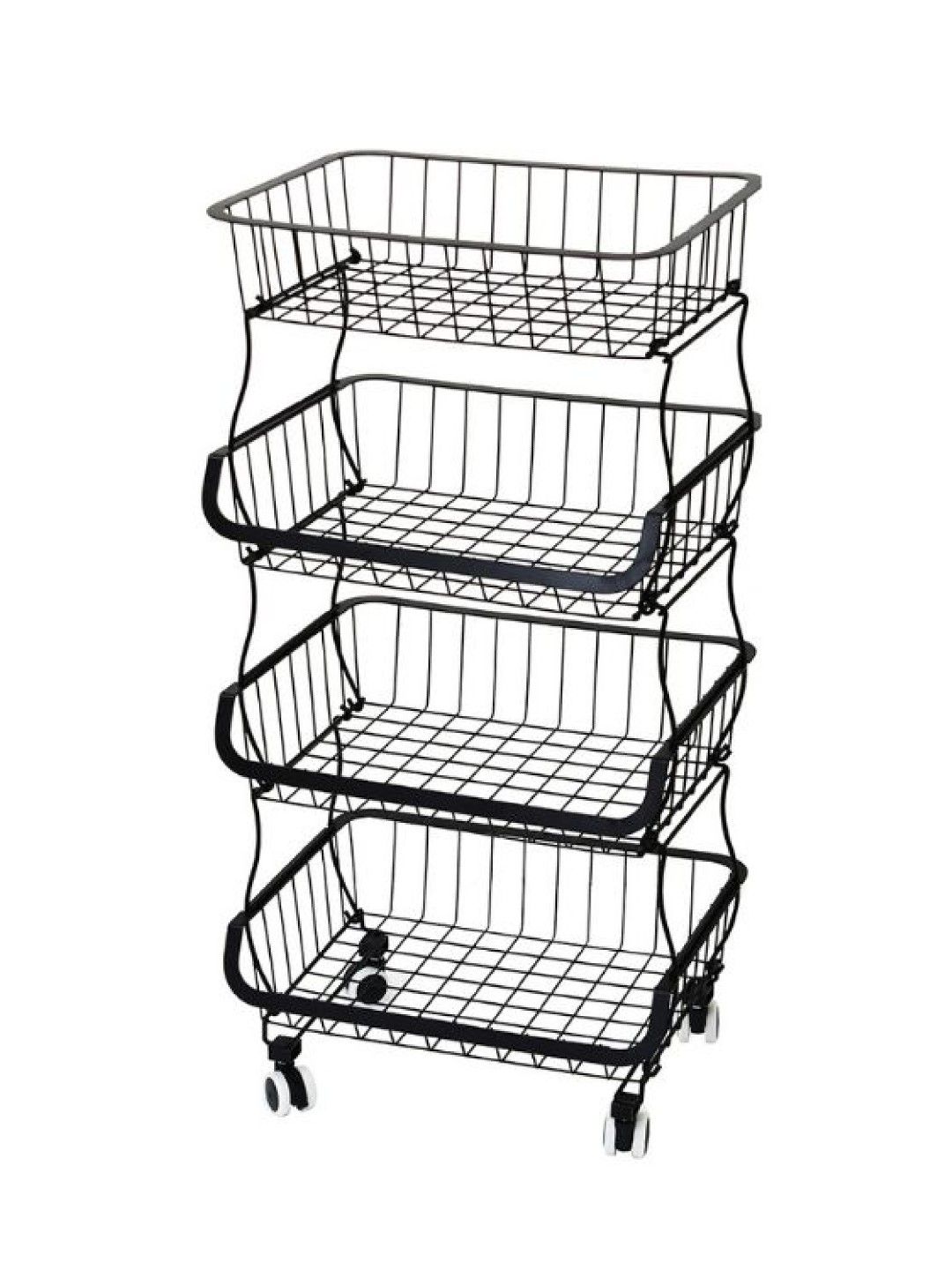 Sunbeams Lifestyle Nest Design Lab 4 Tier Stackable Kitchen Trolley Wire Basket (No Color- Image 1)