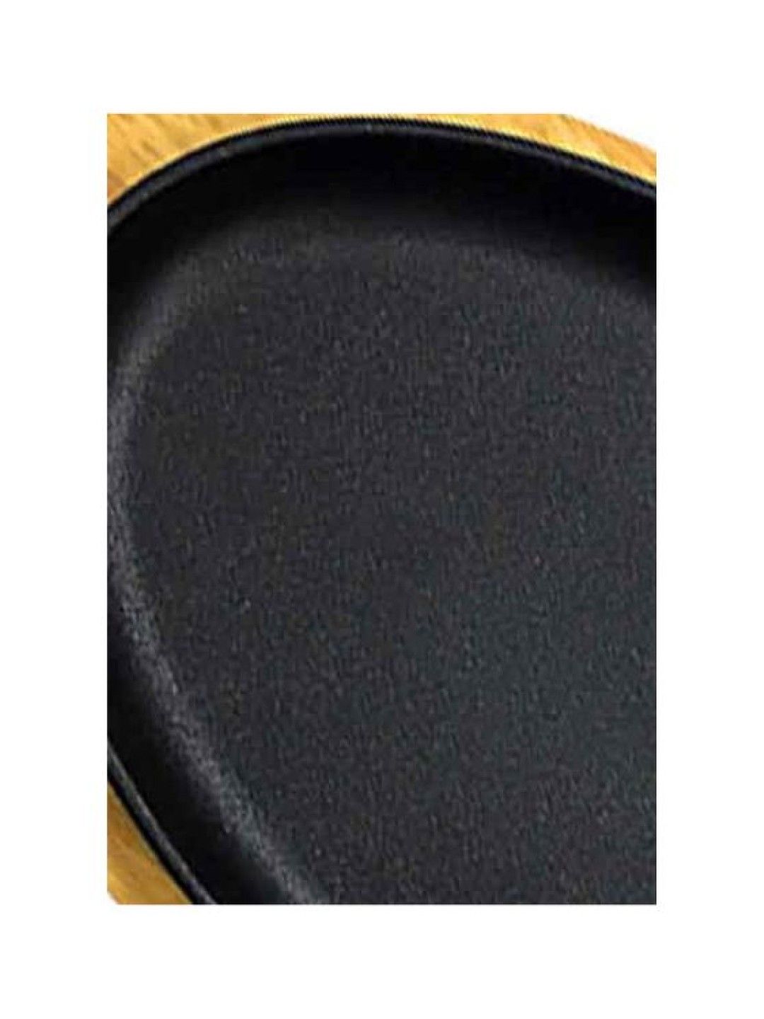 Sunbeams Lifestyle Slique Premium Cast Iron Oval Sizzling Plates with Rubber Wood Base
