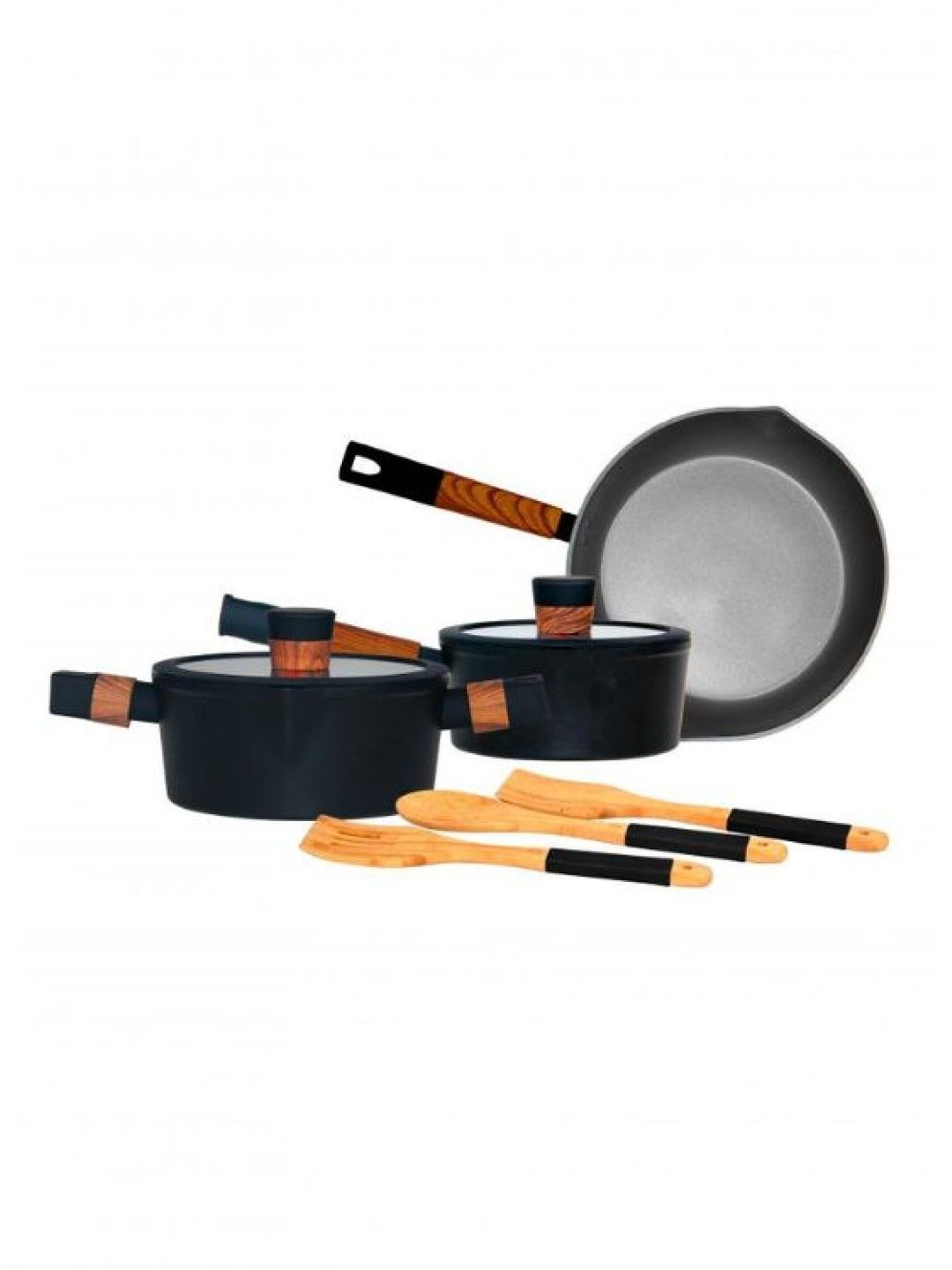Sunbeams Lifestyle Slique Zen Collection Fry Pan (Set of 8) (Black- Image 1)