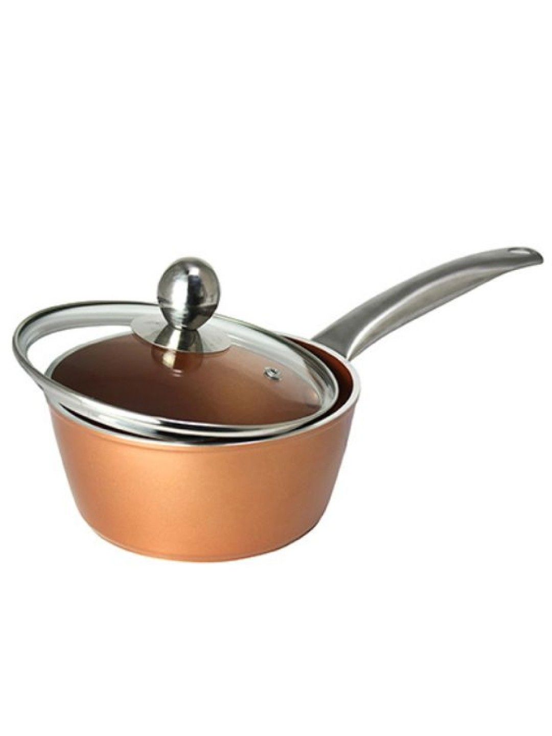 Masflex Aluminum Non-stick Copper Forged Saucepan with Lid (16 cm/1 Liter) (No Color- Image 1)