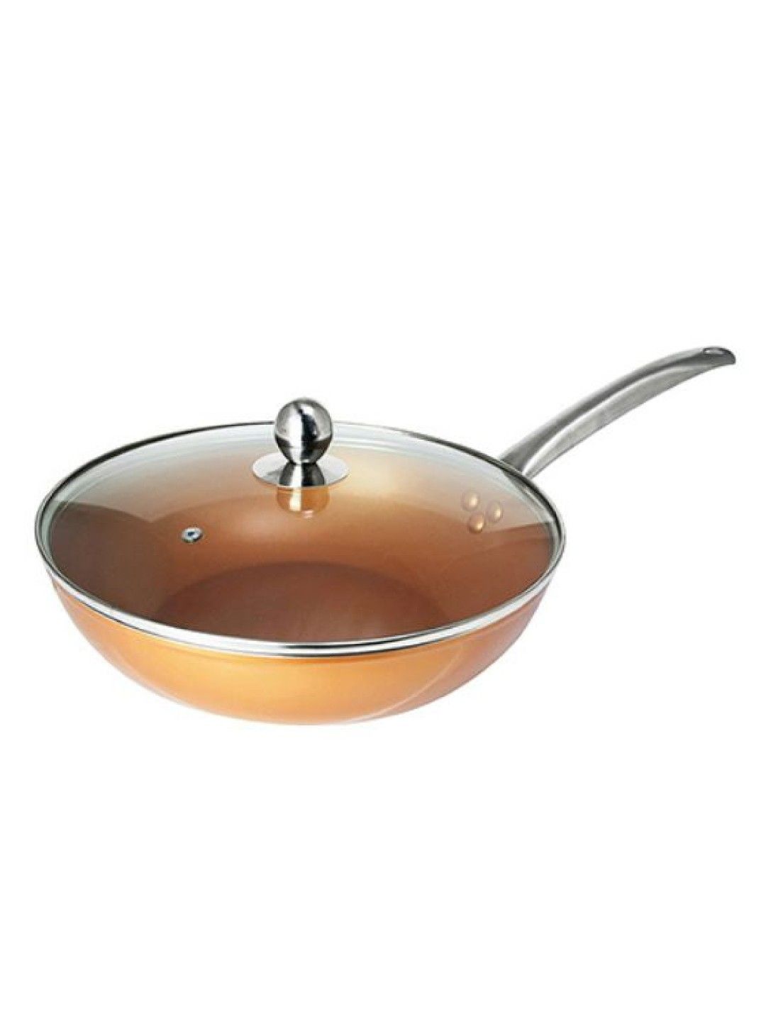 Masflex Aluminum Non-stick Copper Forged Wok with Lid (28 cm/3 Liter)