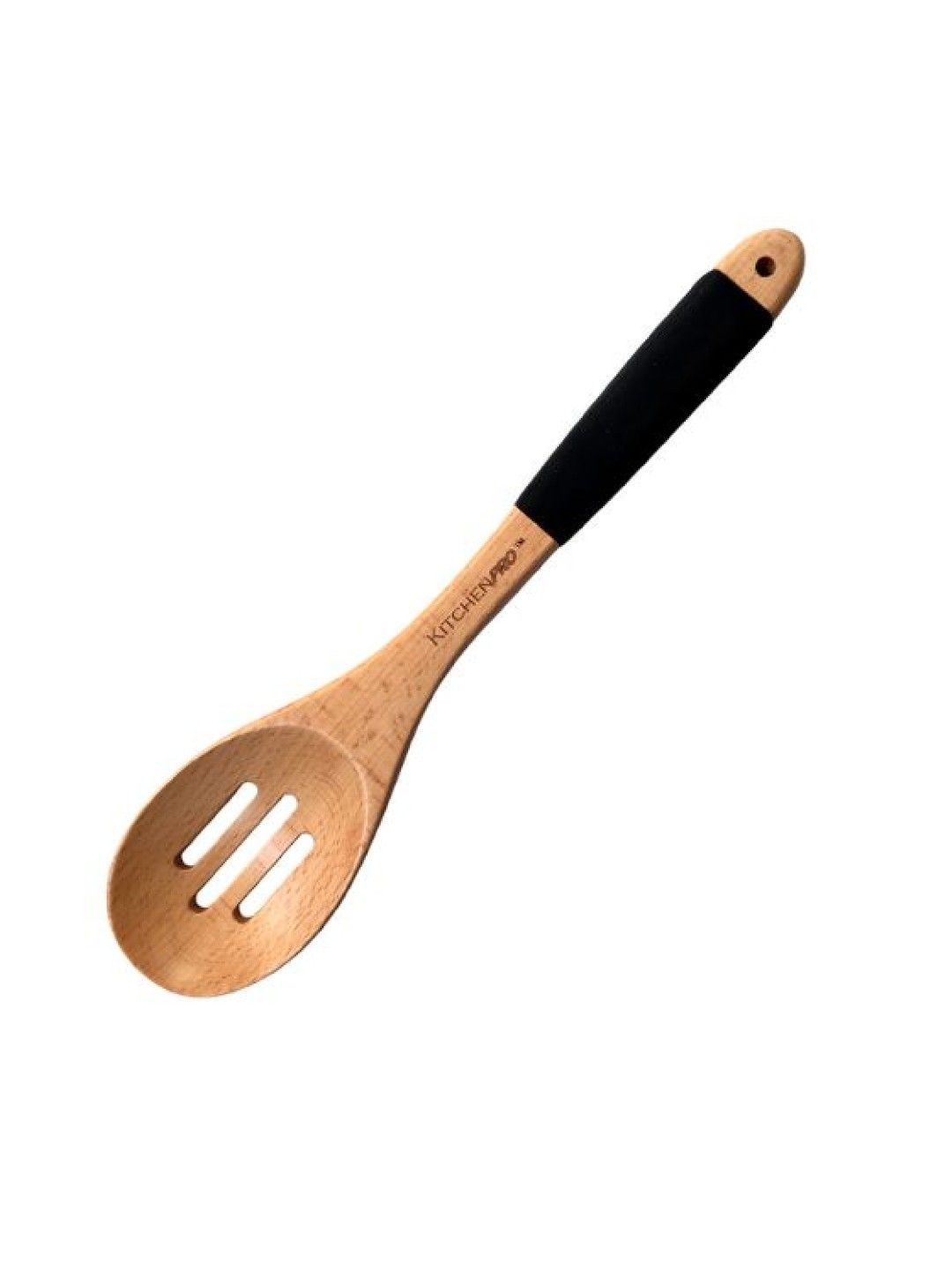 KitchenPro Beech Wood Slotted Spoon (12in)