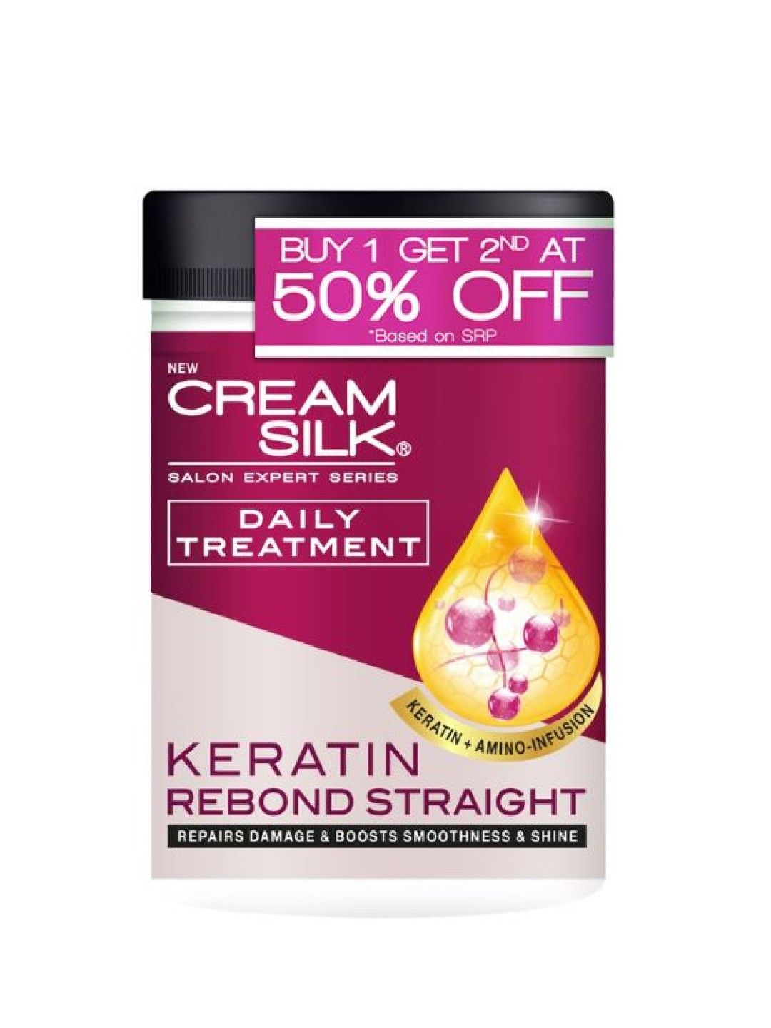 Cream Silk Treatment Keratin Rebond Straight (650ml) Buy One Get One (No Color- Image 1)