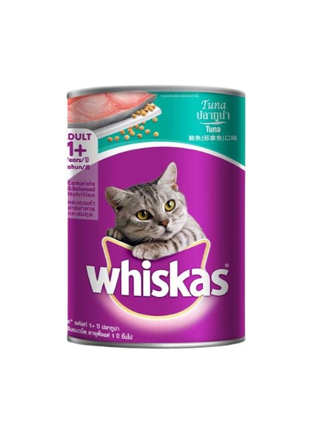 Whiskas Canned Cat Food for Adult Cats (Tuna Flavor) (400g)