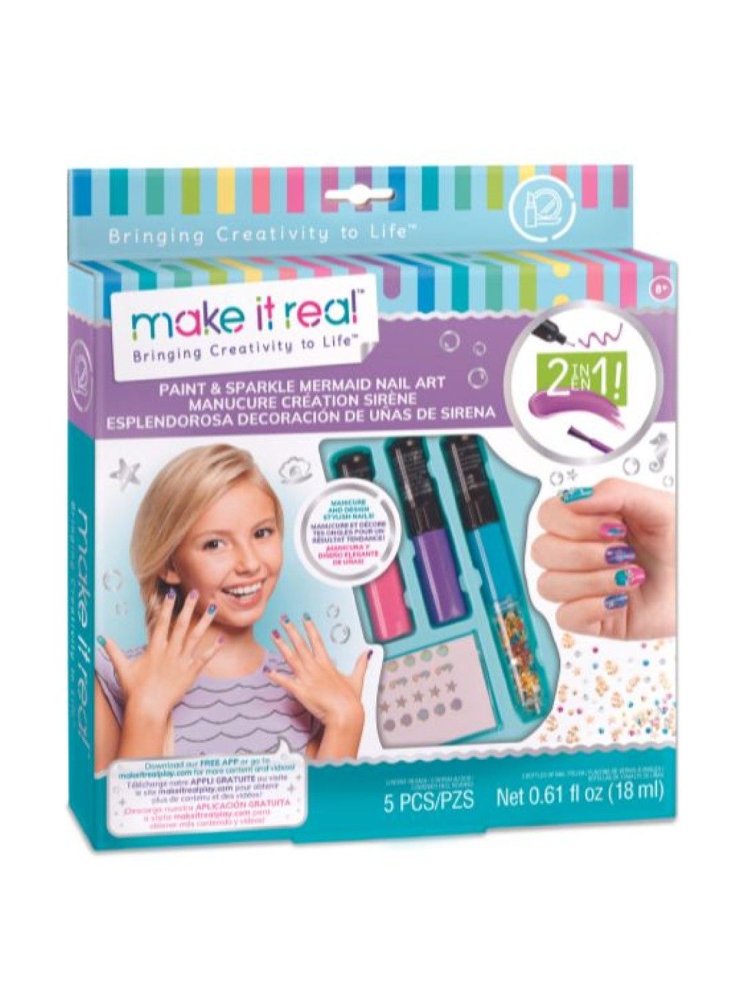 Make It Real Paint & Sparkle Mermaid Nail Art (No Color- Image 1)