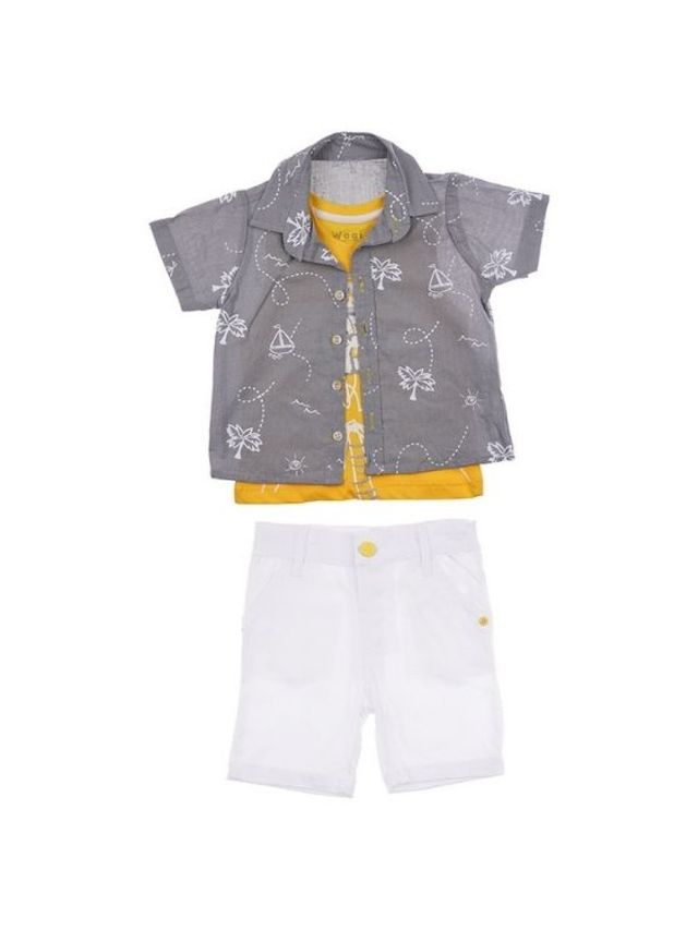 bean Wogi Play 3-Piece Set Polo with T-shirt and Shorts