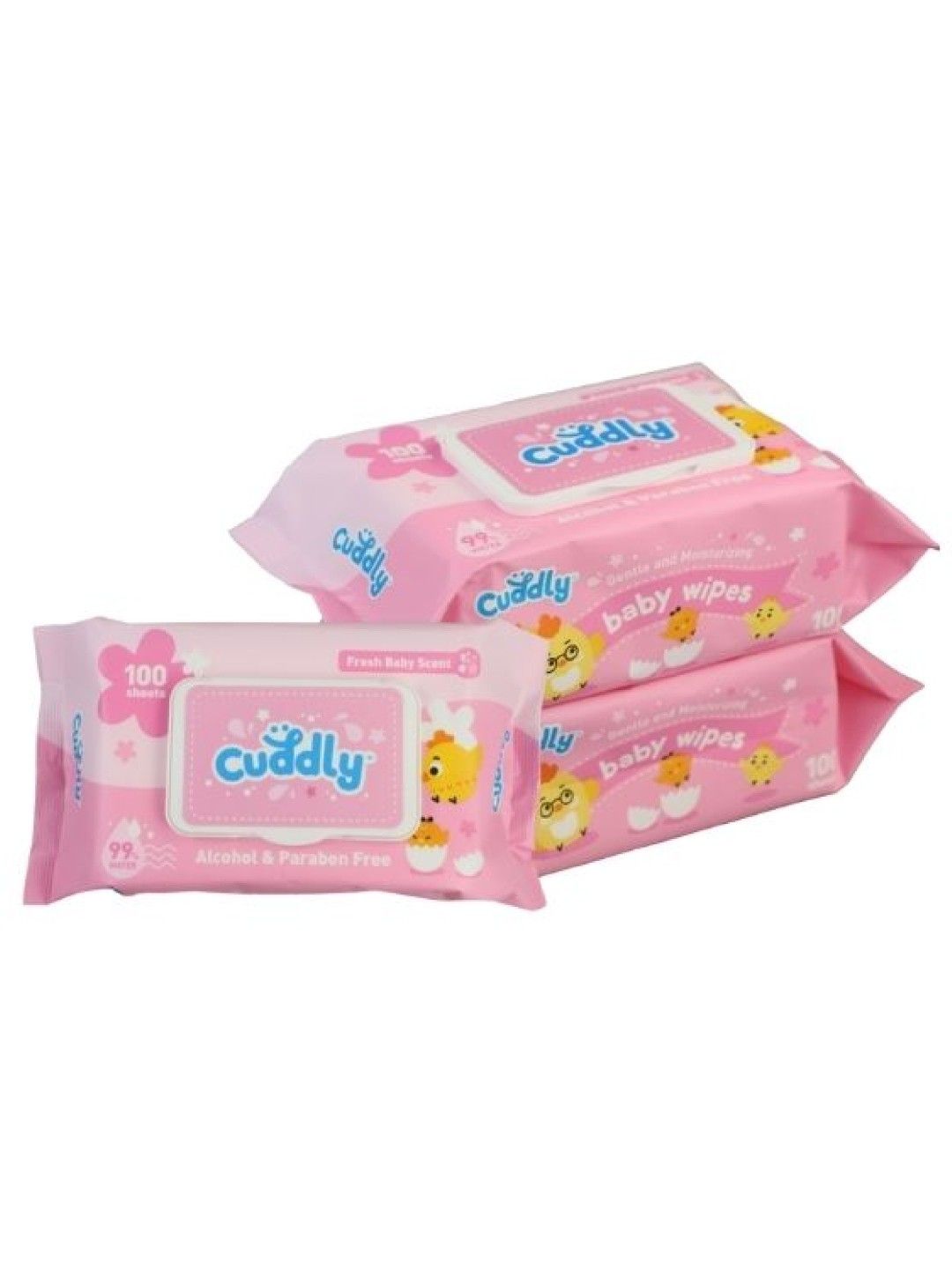 Cuddly Fresh Baby Scent Baby Wipes 3-pack (300pcs) (No Color- Image 1)