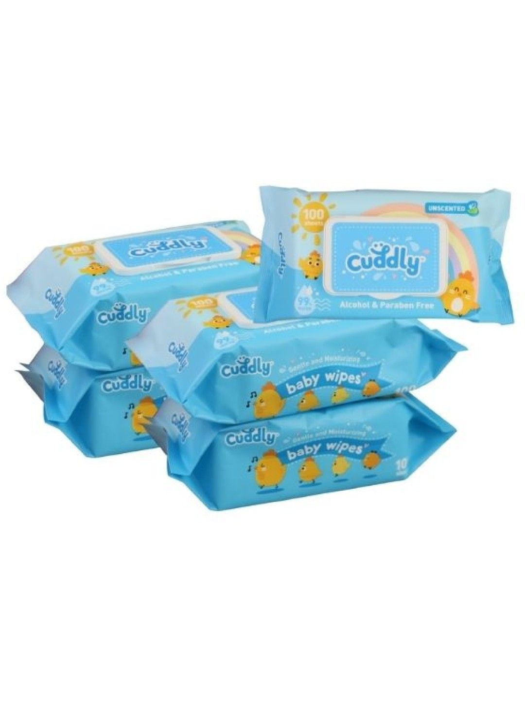 Cuddly Unscented Baby Wipes 5-Pack (500s) (No Color- Image 1)