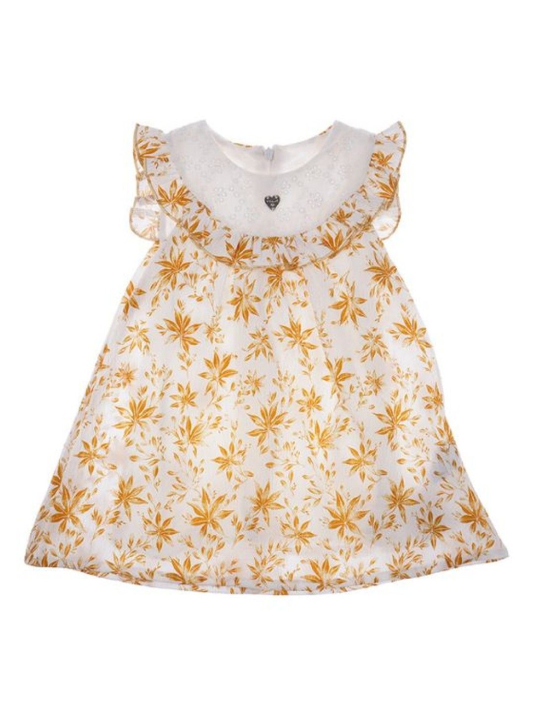 Cottonkind Flexi Leaf Print Dress (Yellow- Image 1)