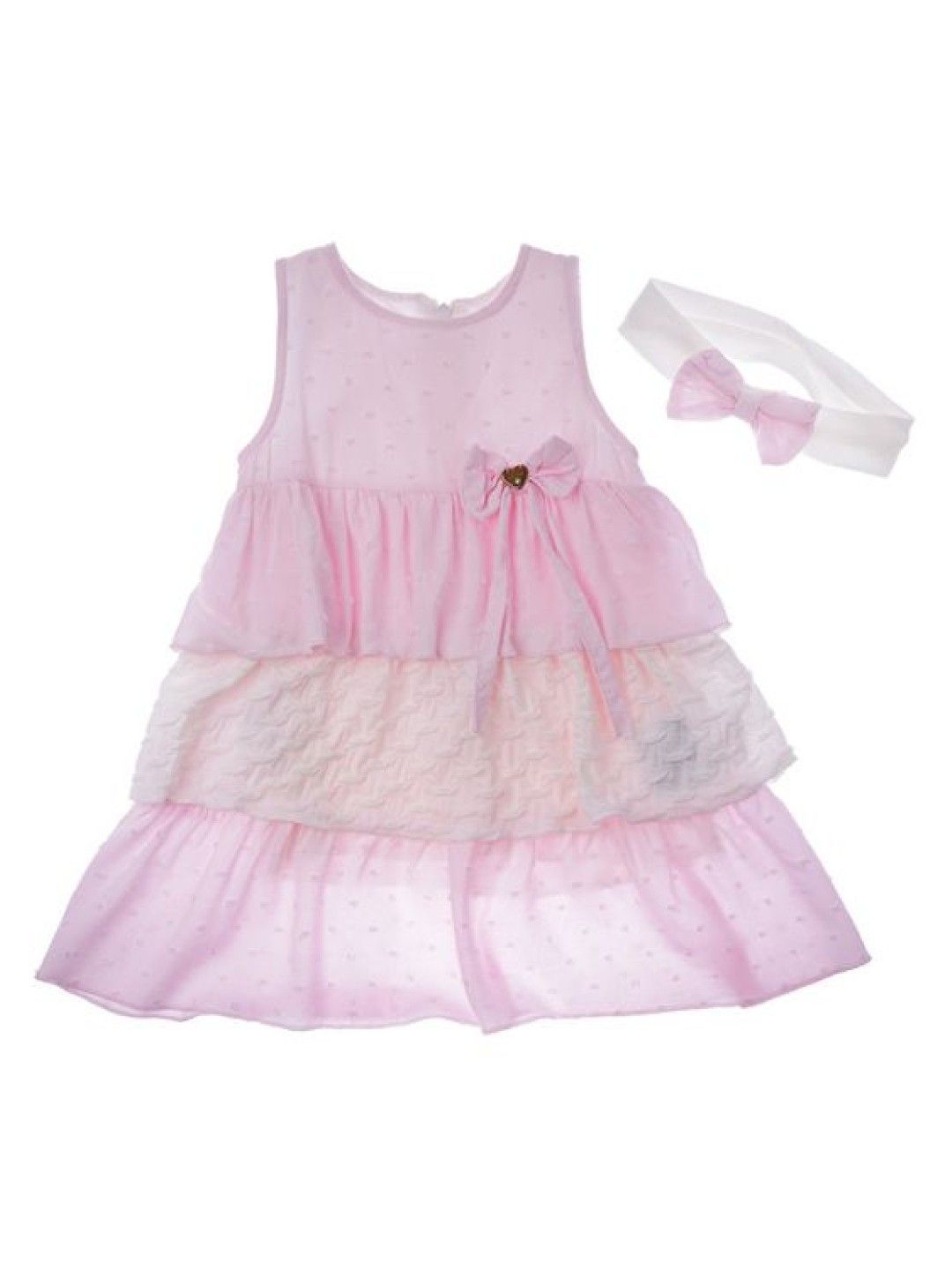 Cottonkind Flexi Ruffle Dress with Accessory (Light Pink- Image 1)