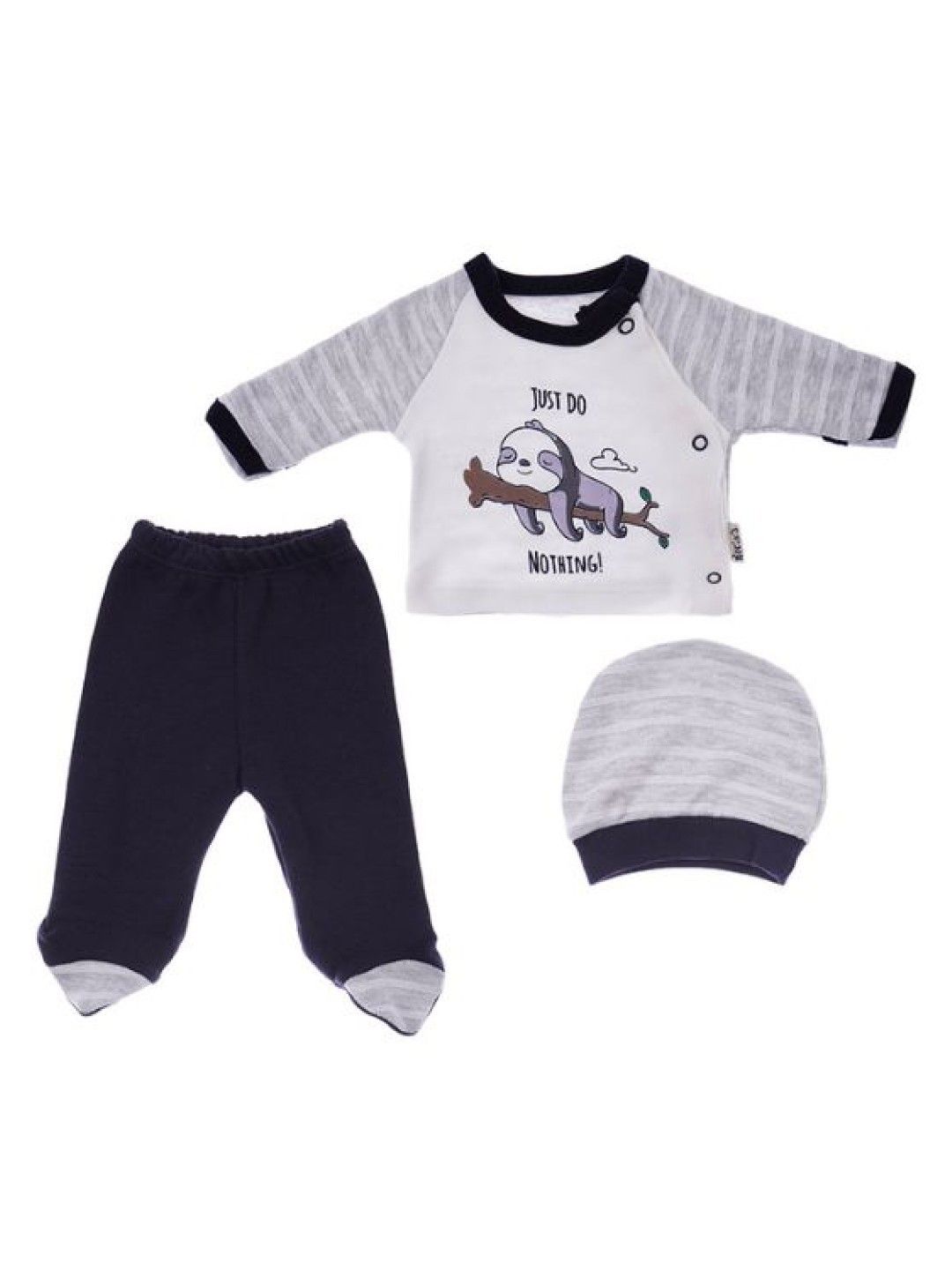 Cottonkind Necix Lazy Outfit 3-Piece Newborn Set (Black- Image 1)