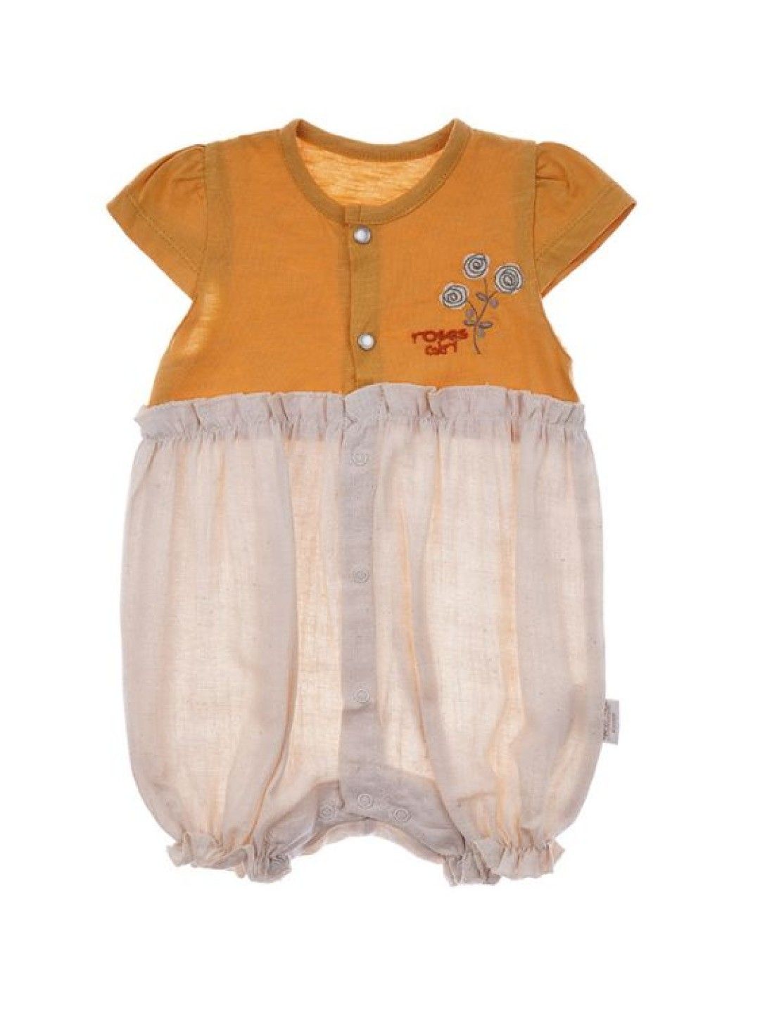 Cottonkind Bebbemini Roses Girl Romper (Mustard- Image 1)