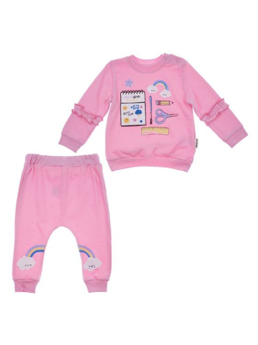 Cottonkind Necix Girls Rule 2-Piece Set (Pink- Image 1)