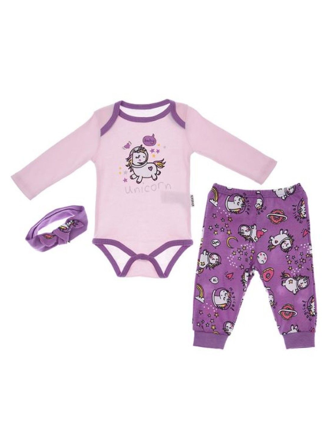 Cottonkind Necix Unicorn 3-Piece Set (Lavender- Image 1)