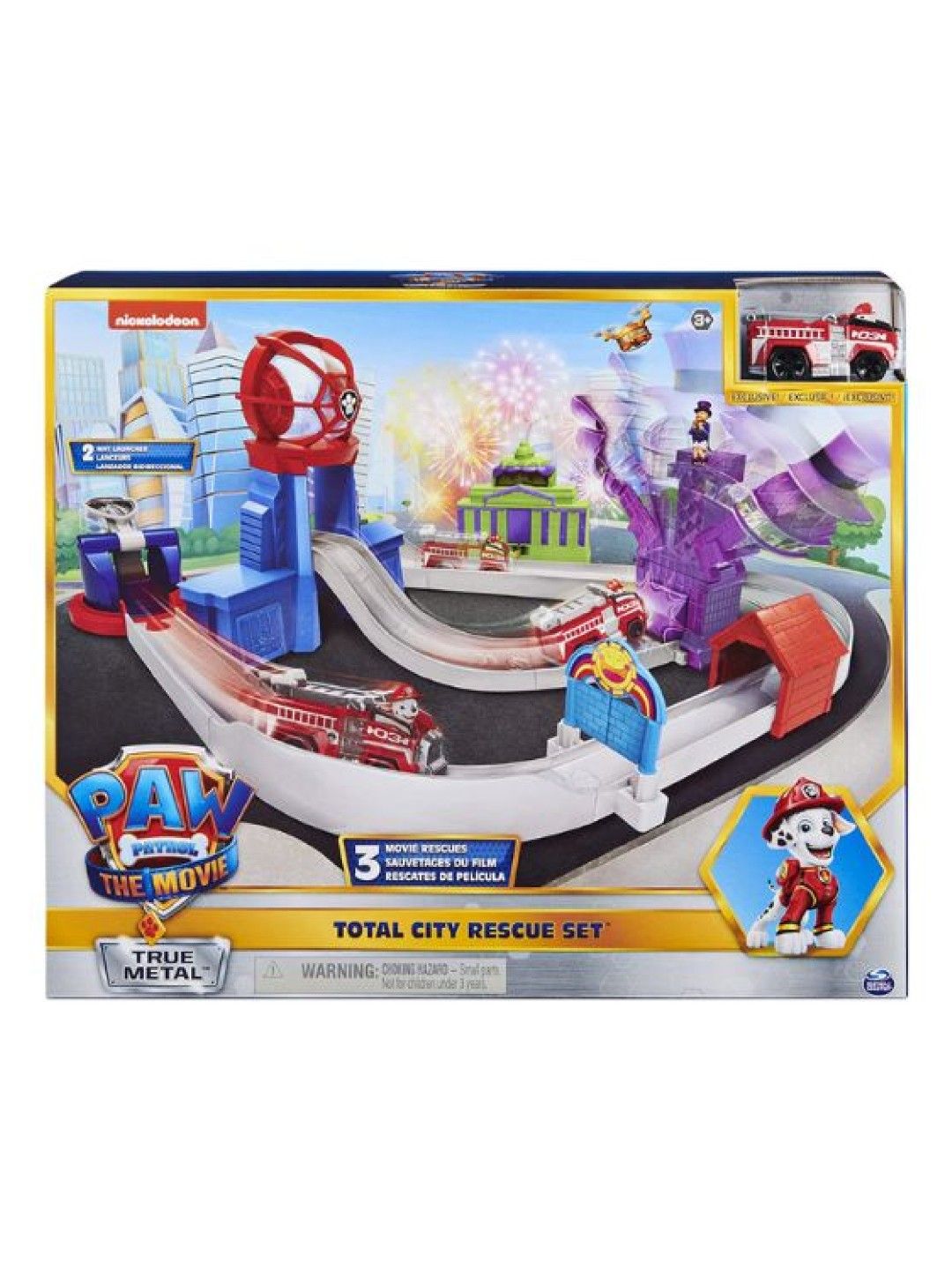 Paw Patrol True Metal Total City Rescue Movie Track Set with Exclusive Marshall Vehicle (No Color- Image 4)