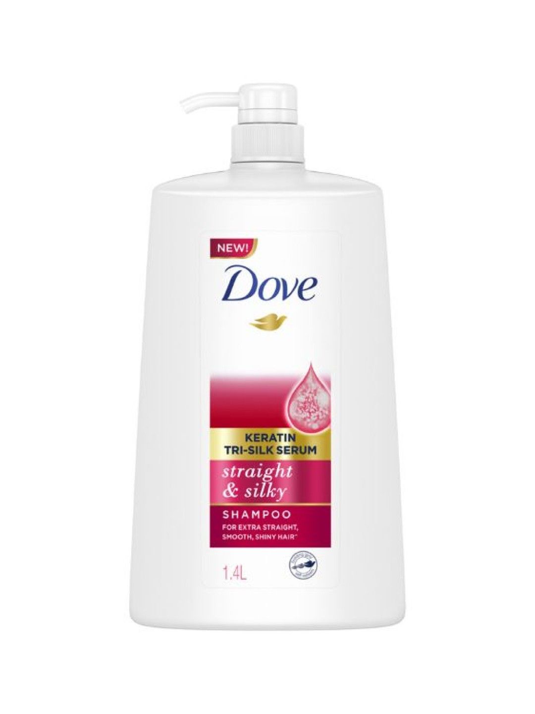 Dove Shampoo Straight and Silky (1.4L) (No Color- Image 1)