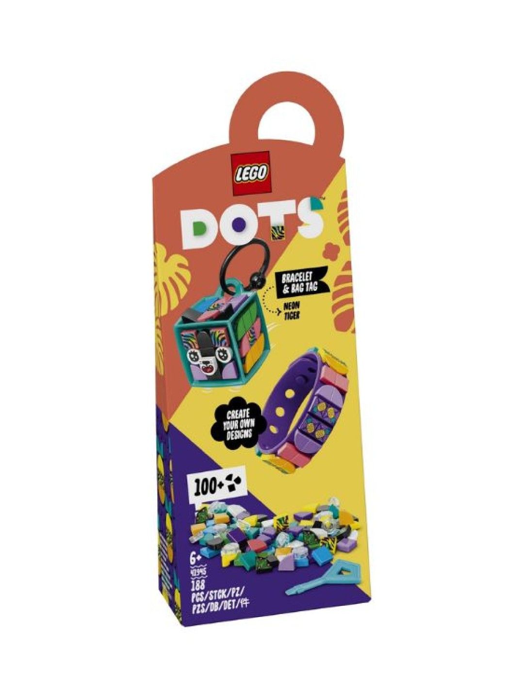 Lego Dots Neon Tiger Bracelet and Bag Tag Building Blocks (188pcs)