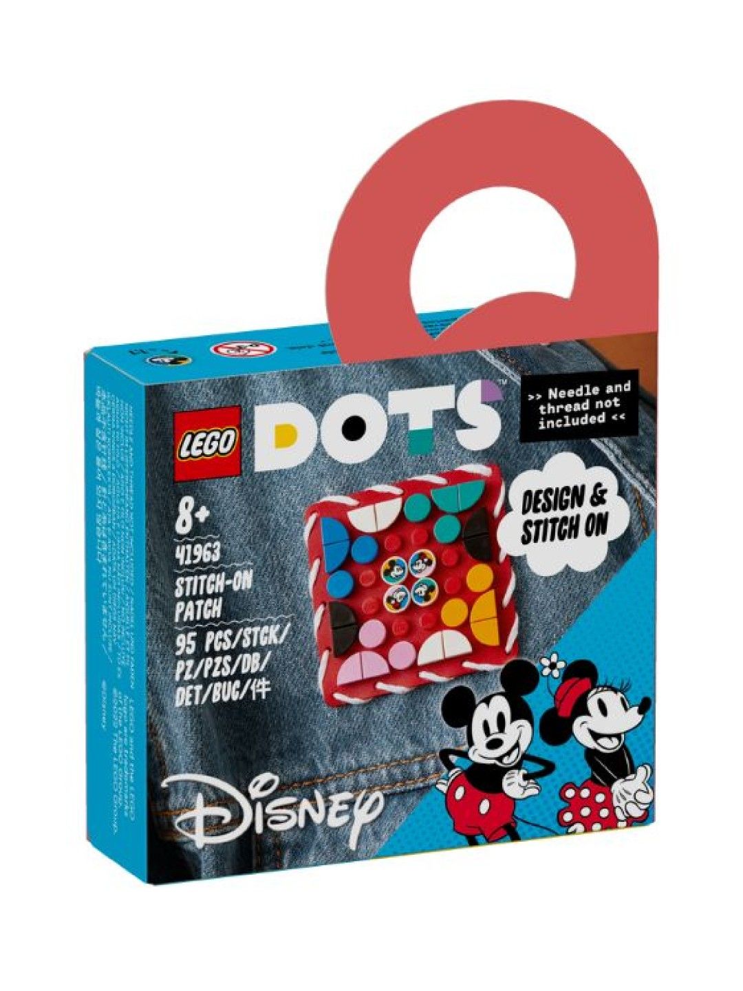 Lego Dots Mickey Mouse and Minnie Mouse Stitch-On Patch Building Blocks (95pcs) (No Color- Image 3)