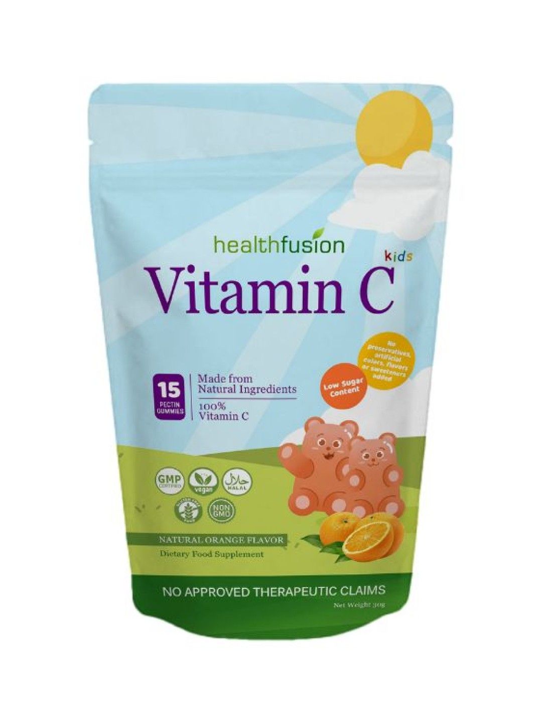 Health Fusion Vitamin C for Kids Pouch of 15's (Bundle of 2) (No Color- Image 2)